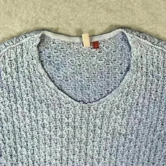 PILCRO High Low Cropped Crochet Waffle Knit Long Sleeve Sweater Women Small - Picture 9 of 12